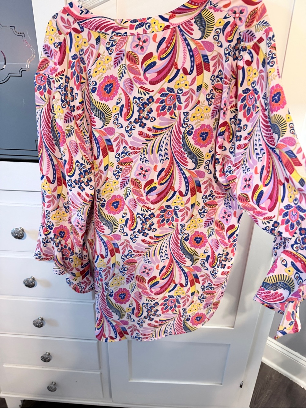 The Pioneer Woman Pink Floral Paisley Button-Front Blouse - Picture 5 of 6